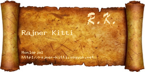 Rajner Kitti névjegykártya